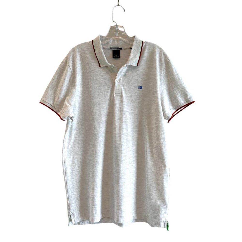 SCOTCH & SODA Ams Couture Men’s Tipped Polo Short Sleeve, Oatmeal, XL